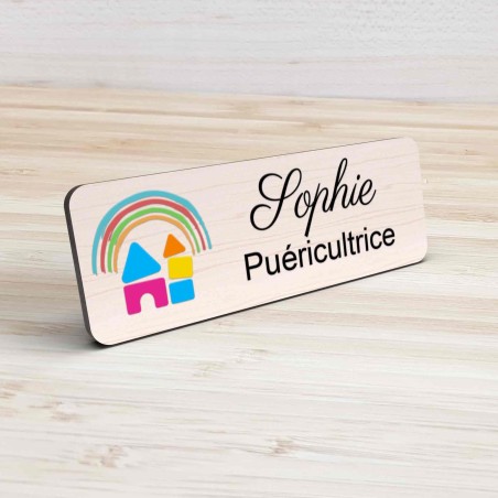 Badge Petite Enfance Personnalisé - Professionnel Crèche, Puéricultrice, Animatrice