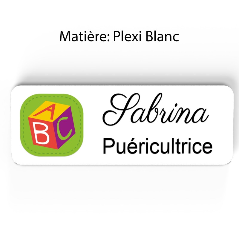 Badge Petite Enfance Personnalisé - Professionnel Crèche, Puéricultrice, Animatrice
