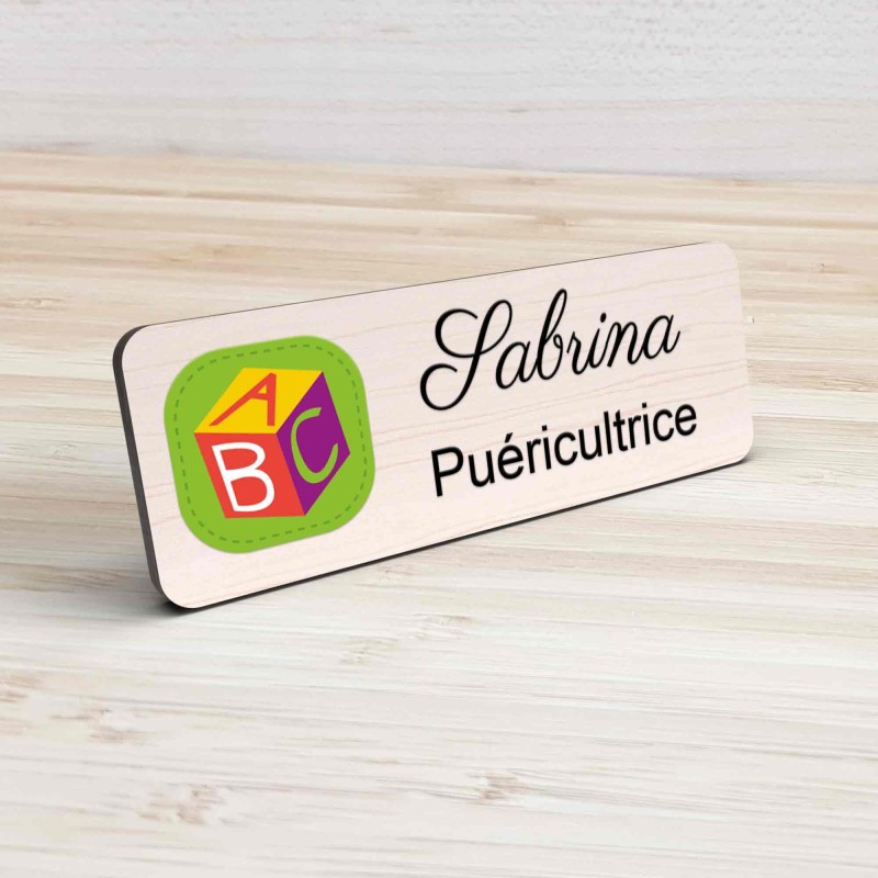 Badge Petite Enfance Personnalisé - Professionnel Crèche, Puéricultrice, Animatrice