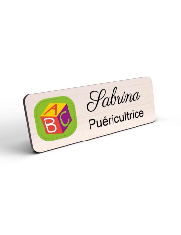 Badge Petite Enfance Personnalisé - Professionnel Crèche, Puéricultrice, Animatrice