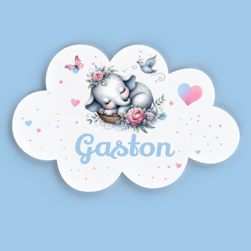 Plaque décorative Personnalisable intérieur extérieur thème nuage éléphant