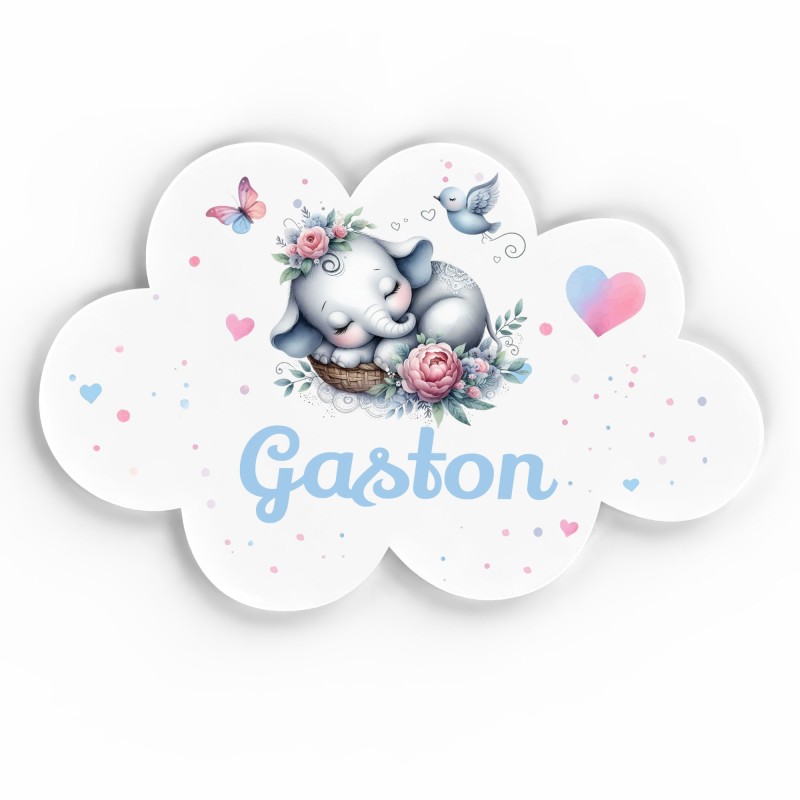 Plaque décorative Personnalisable intérieur extérieur thème nuage éléphant
