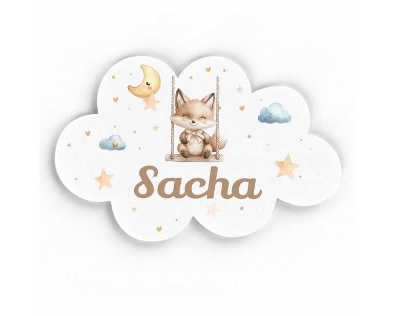 Plaque décorative Personnalisable intérieur extérieur thème nuage renard