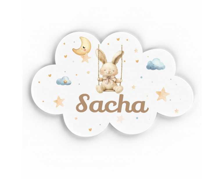 Plaque décorative Personnalisable intérieur extérieur thème nuage lapin