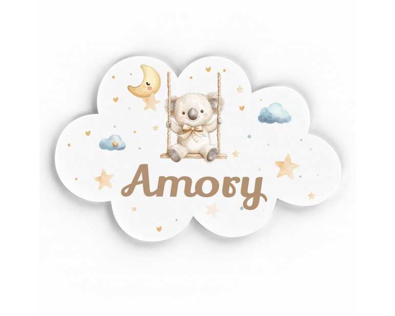 Plaque décorative Personnalisable intérieur extérieur thème nuage koala