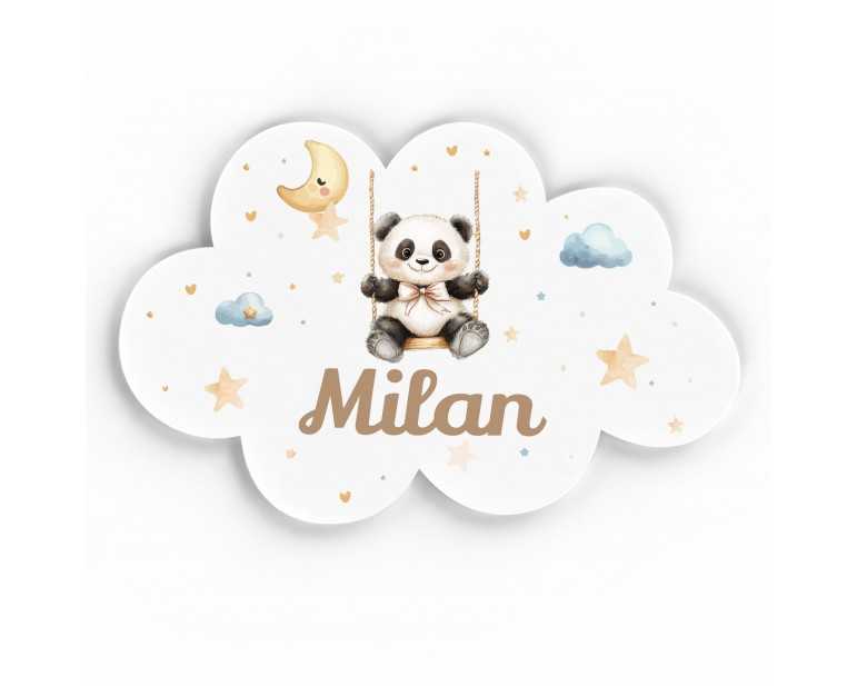 Plaque décorative Personnalisable intérieur extérieur thème nuage panda