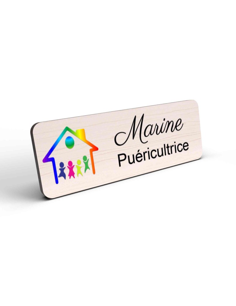 Badge puéricultrice personnalisé Petite enfance couleur