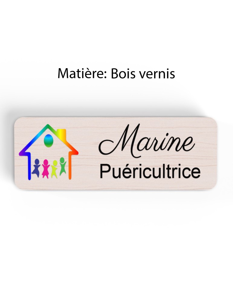 Badge Petite Enfance Personnalisé - Professionnel Crèche, Puéricultrice, Animatrice