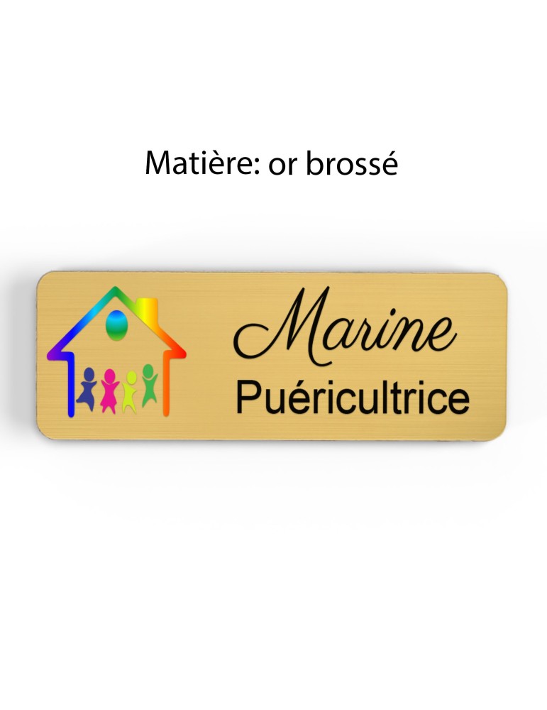 Badge Petite Enfance Personnalisé - Professionnel Crèche, Puéricultrice, Animatrice