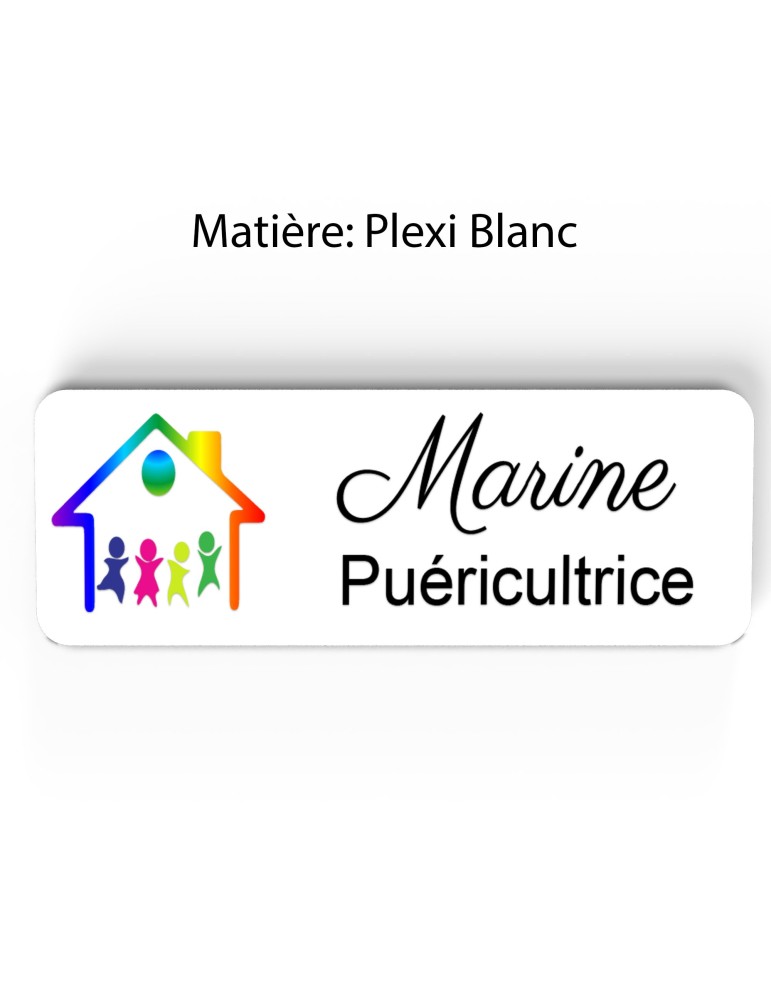 Badge Petite Enfance Personnalisé - Professionnel Crèche, Puéricultrice, Animatrice