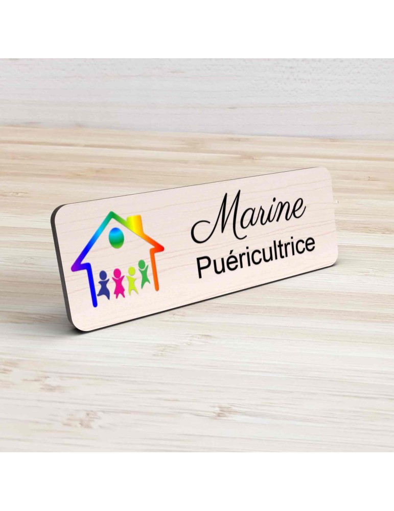 Badge Petite Enfance Personnalisé - Professionnel Crèche, Puéricultrice, Animatrice