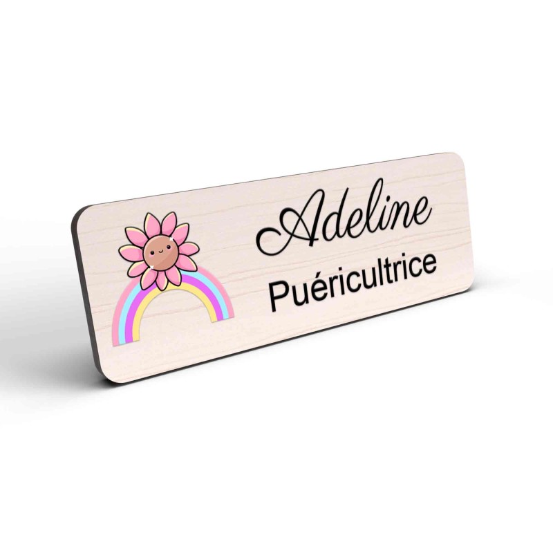 Badge puéricultrice personnalisé Petite enfance couleur