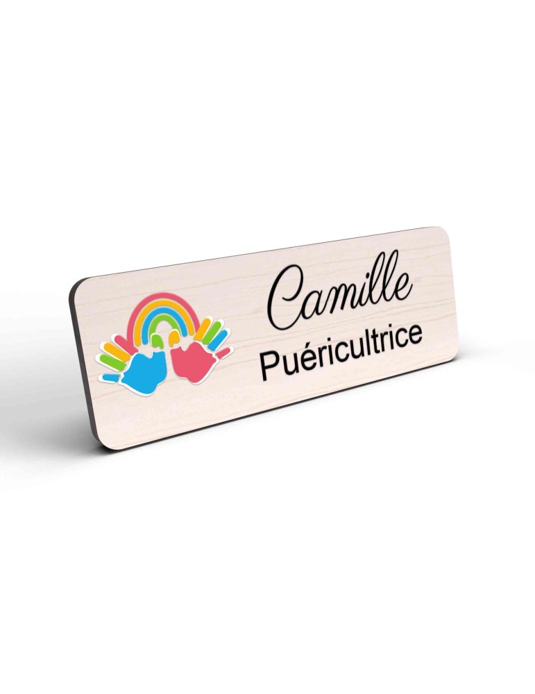 Badge puéricultrice personnalisé Petite enfance couleur