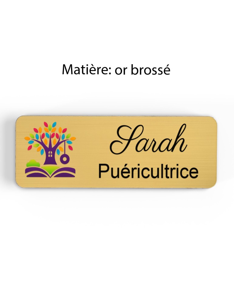 Badge Petite Enfance Personnalisé - Professionnel Crèche, Puéricultrice, Animatrice