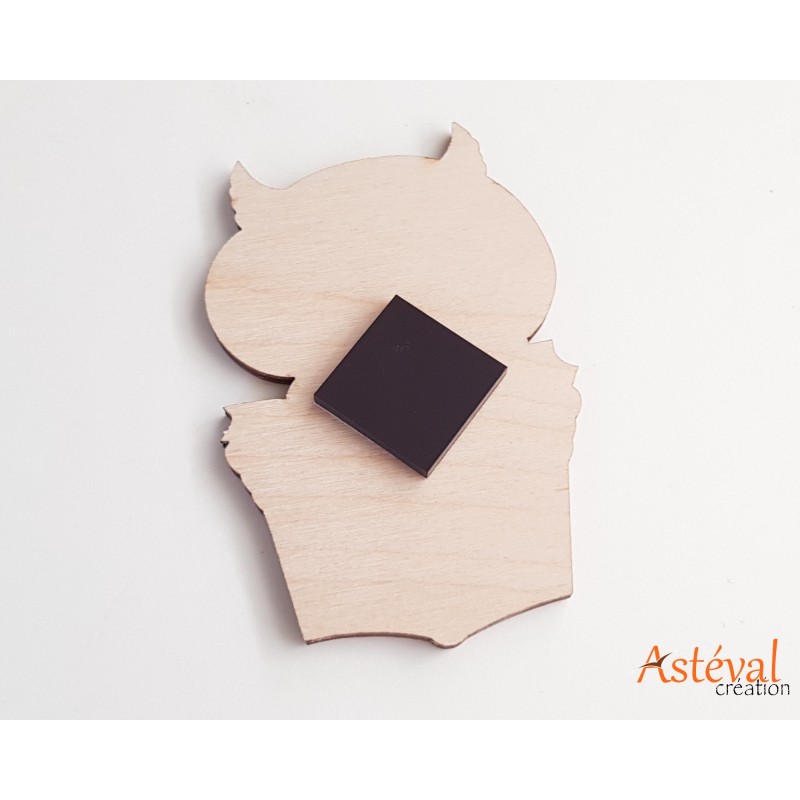 Magnet personnalisé bois chouette remerciement fin d'année scolaire - maîtresse - nounou- atsem