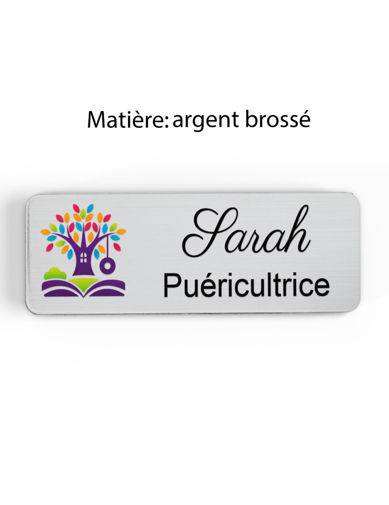 Badge Petite Enfance Personnalisé - Professionnel Crèche, Puéricultrice, Animatrice
