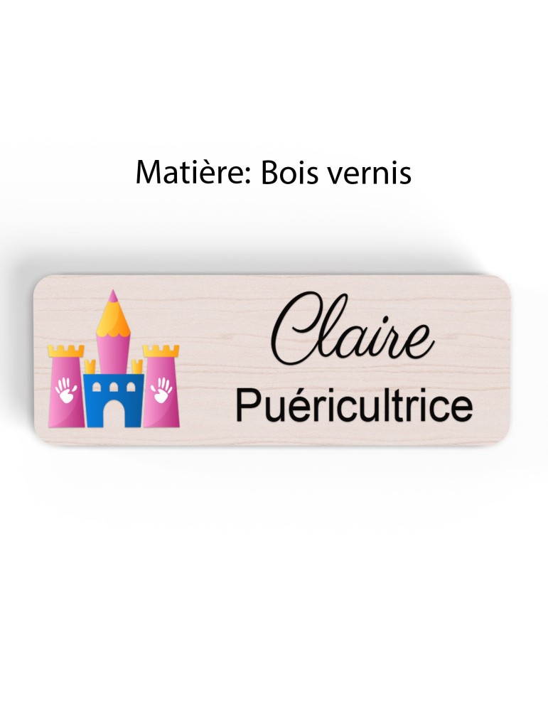 Badge Petite Enfance Personnalisé - Professionnel Crèche, Puéricultrice, Animatrice