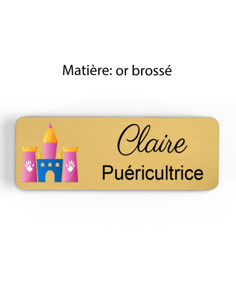 Badge Petite Enfance Personnalisé - Professionnel Crèche, Puéricultrice, Animatrice