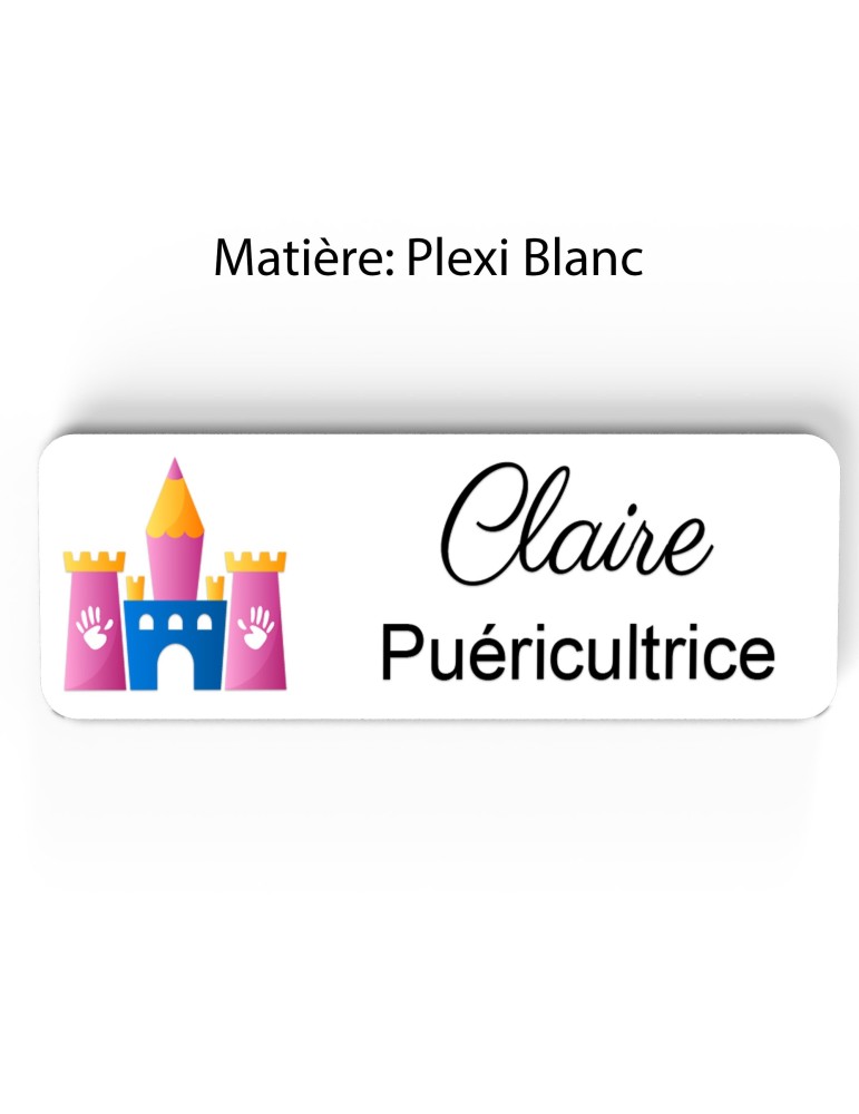 Badge Petite Enfance Personnalisé - Professionnel Crèche, Puéricultrice, Animatrice