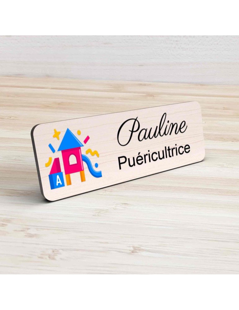 Badge Petite Enfance Personnalisé - Professionnel Crèche, Puéricultrice, Animatrice