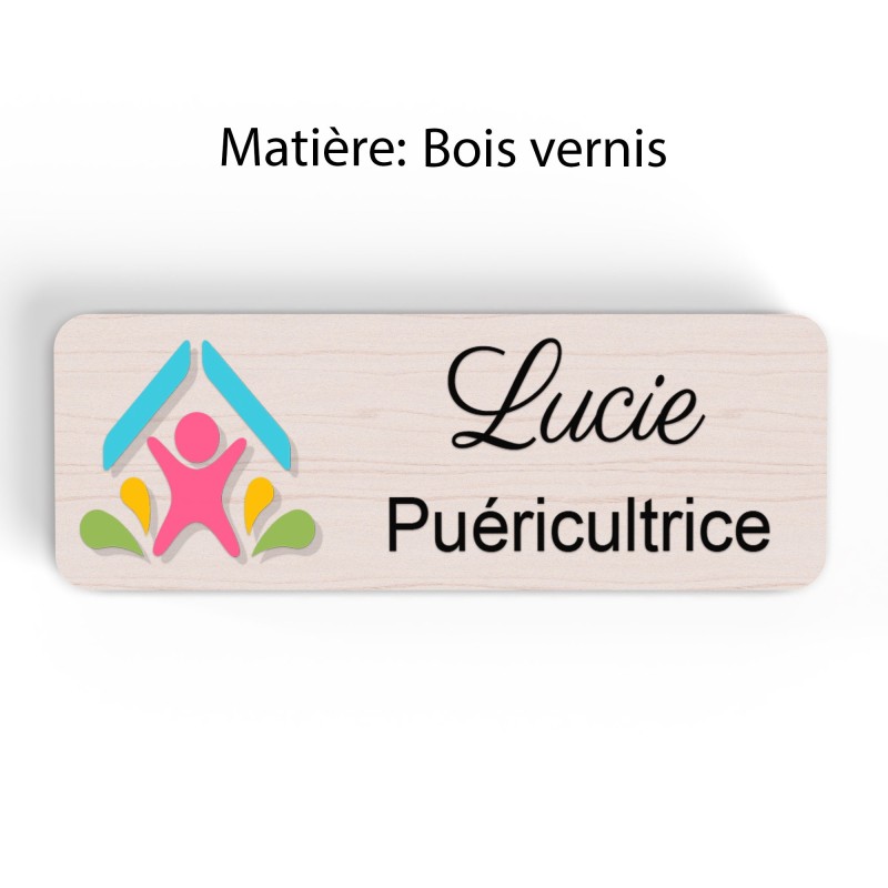 Badge Petite Enfance Personnalisé - Professionnel Crèche, Puéricultrice, Animatrice