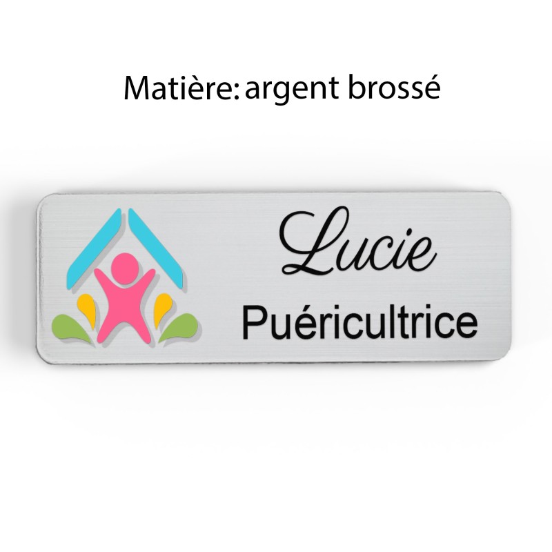 Badge Petite Enfance Personnalisé - Professionnel Crèche, Puéricultrice, Animatrice