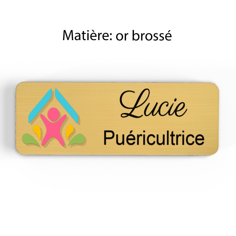 Badge Petite Enfance Personnalisé - Professionnel Crèche, Puéricultrice, Animatrice