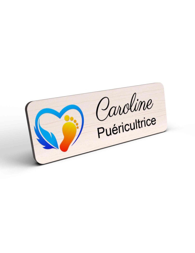 Badge puéricultrice personnalisé Petite enfance couleur