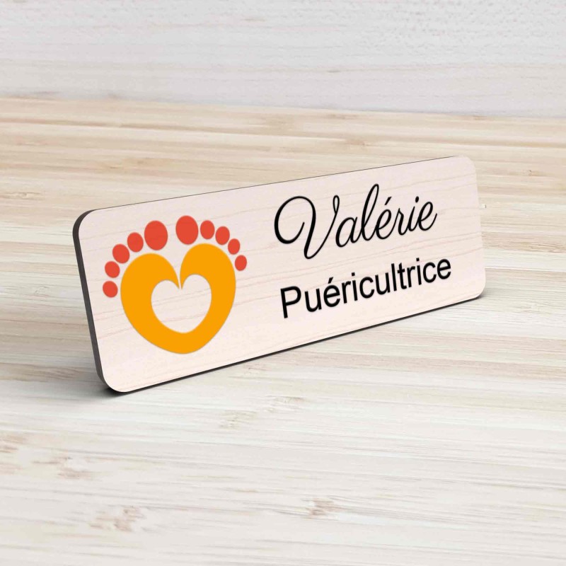 Badge Petite Enfance Personnalisé - Professionnel Crèche, Puéricultrice, Animatrice