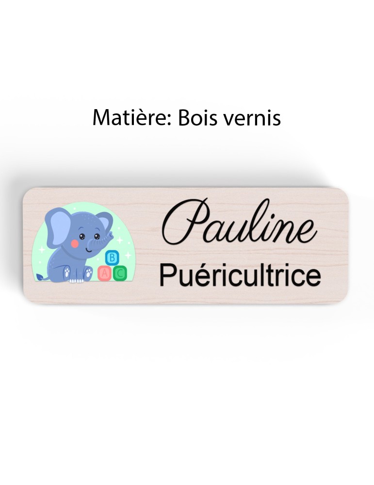 Badge Petite Enfance Personnalisé - Professionnel Crèche, Puéricultrice, Animatrice