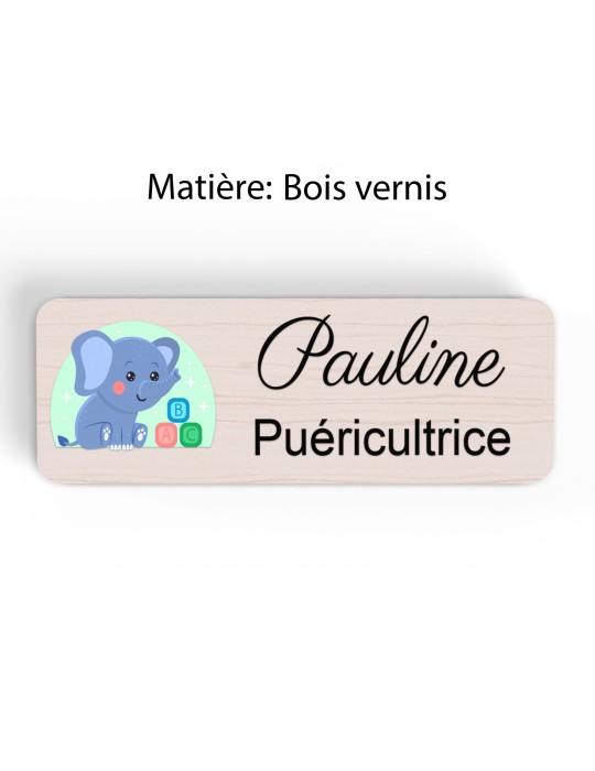 Badge Petite Enfance Personnalisé - Professionnel Crèche, Puéricultrice, Animatrice