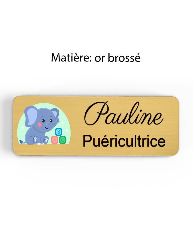 Badge Petite Enfance Personnalisé - Professionnel Crèche, Puéricultrice, Animatrice