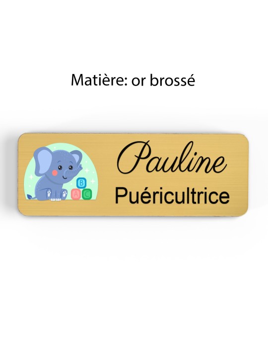 Badge Petite Enfance Personnalisé - Professionnel Crèche, Puéricultrice, Animatrice