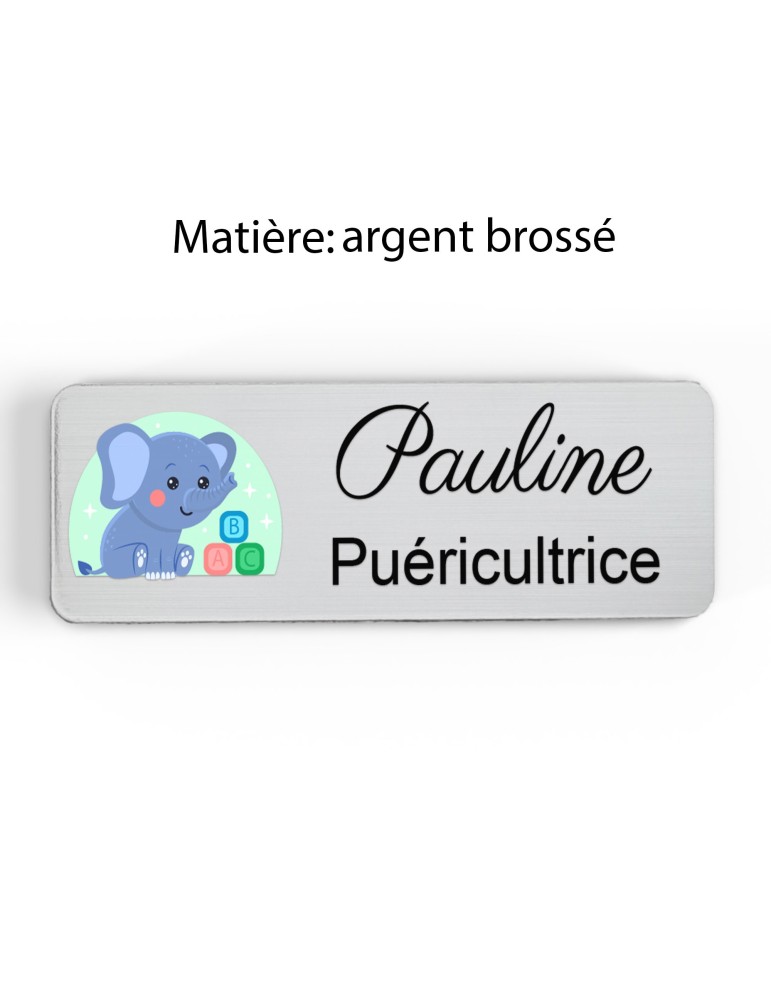 Badge Petite Enfance Personnalisé - Professionnel Crèche, Puéricultrice, Animatrice