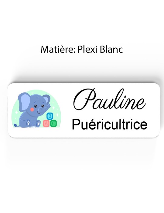 Badge Petite Enfance Personnalisé - Professionnel Crèche, Puéricultrice, Animatrice