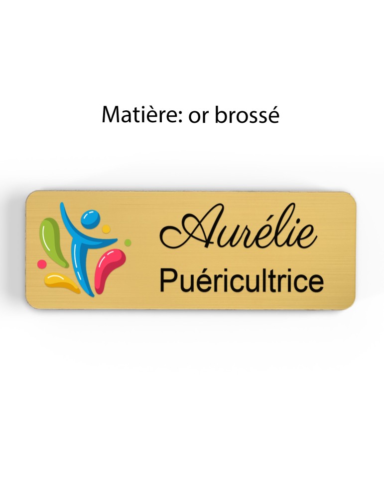 Badge Petite Enfance Personnalisé - Professionnel Crèche, Puéricultrice, Animatrice