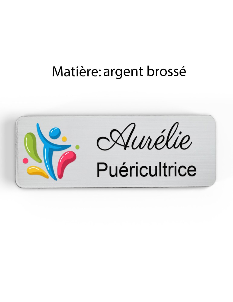 Badge Petite Enfance Personnalisé - Professionnel Crèche, Puéricultrice, Animatrice