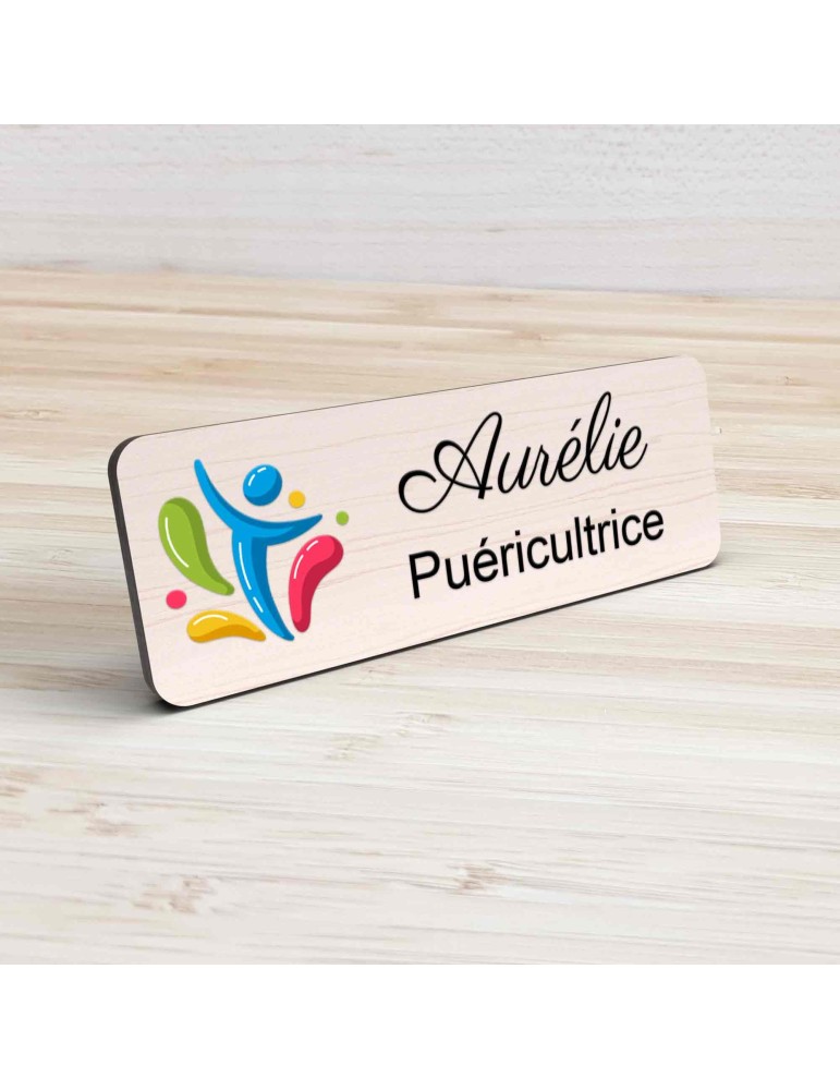 Badge Petite Enfance Personnalisé - Professionnel Crèche, Puéricultrice, Animatrice