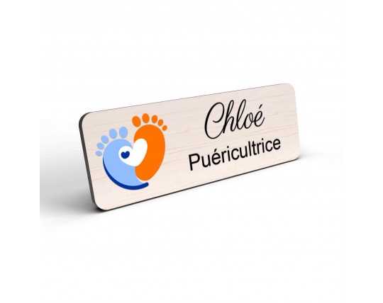 Badge puéricultrice personnalisé Petite enfance couleur