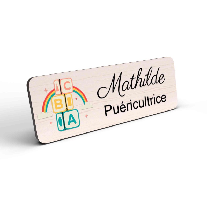 Badge Petite Enfance Personnalisé - Professionnel Crèche, Puéricultrice, Animatrice