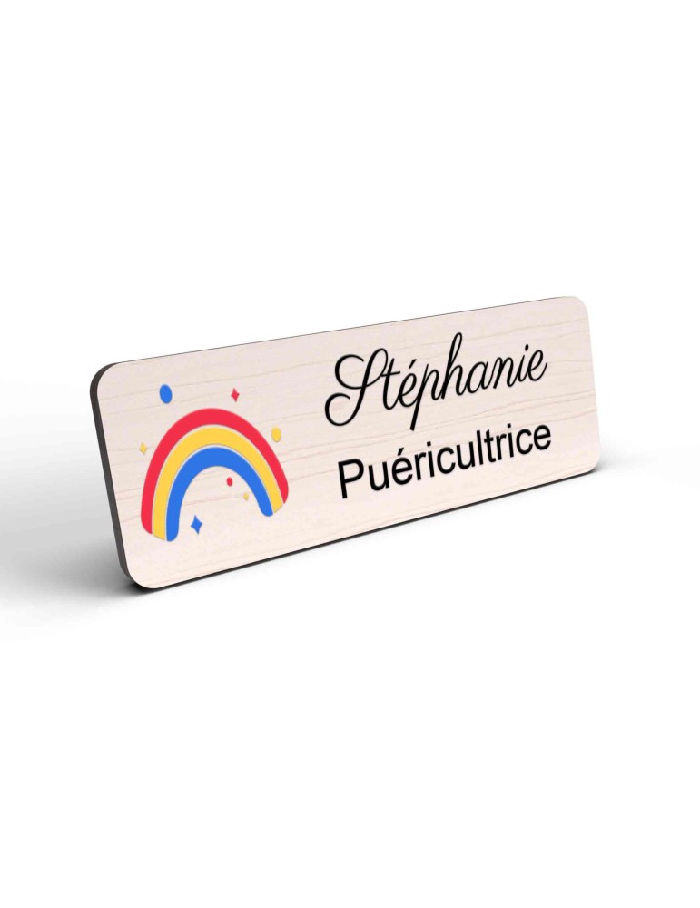 Badge puéricultrice personnalisé Petite enfance couleur