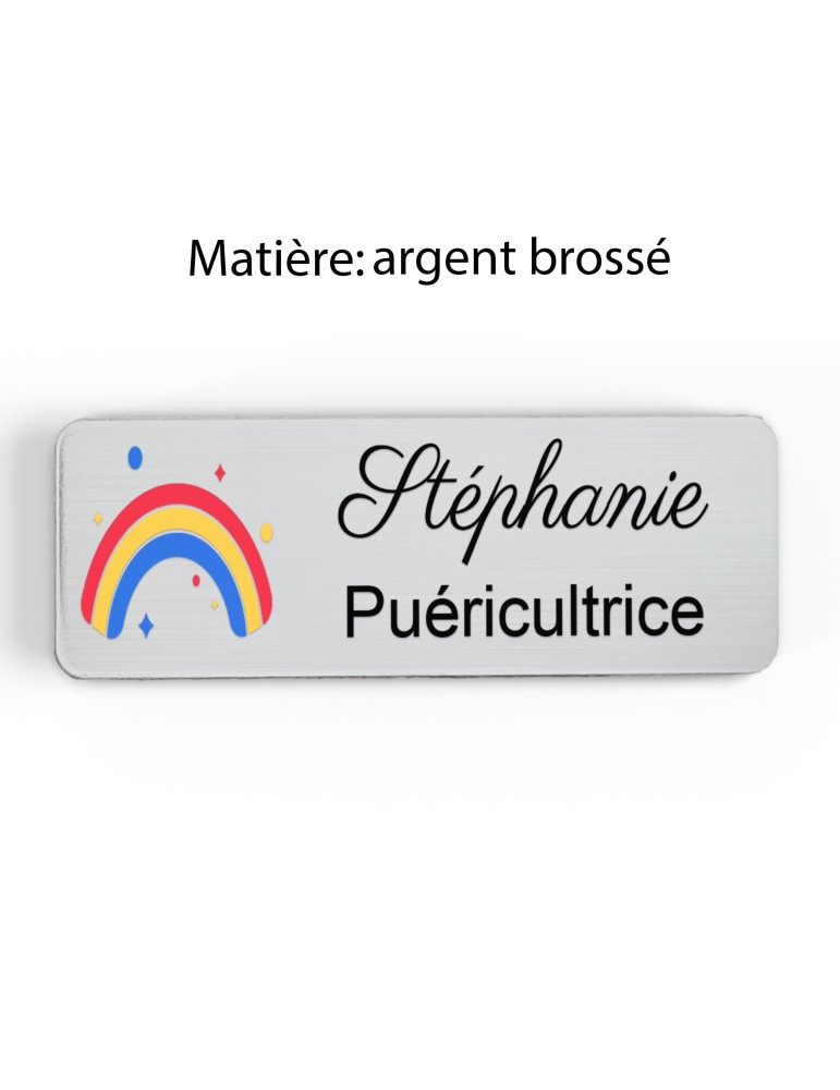 Badge Petite Enfance Personnalisé - Professionnel Crèche, Puéricultrice, Animatrice
