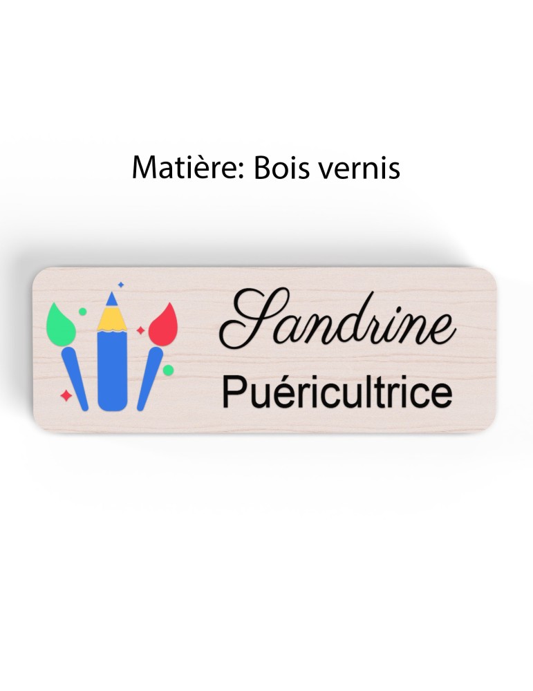 Badge Petite Enfance Personnalisé - Professionnel Crèche, Puéricultrice, Animatrice
