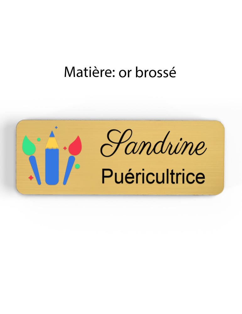 Badge Petite Enfance Personnalisé - Professionnel Crèche, Puéricultrice, Animatrice