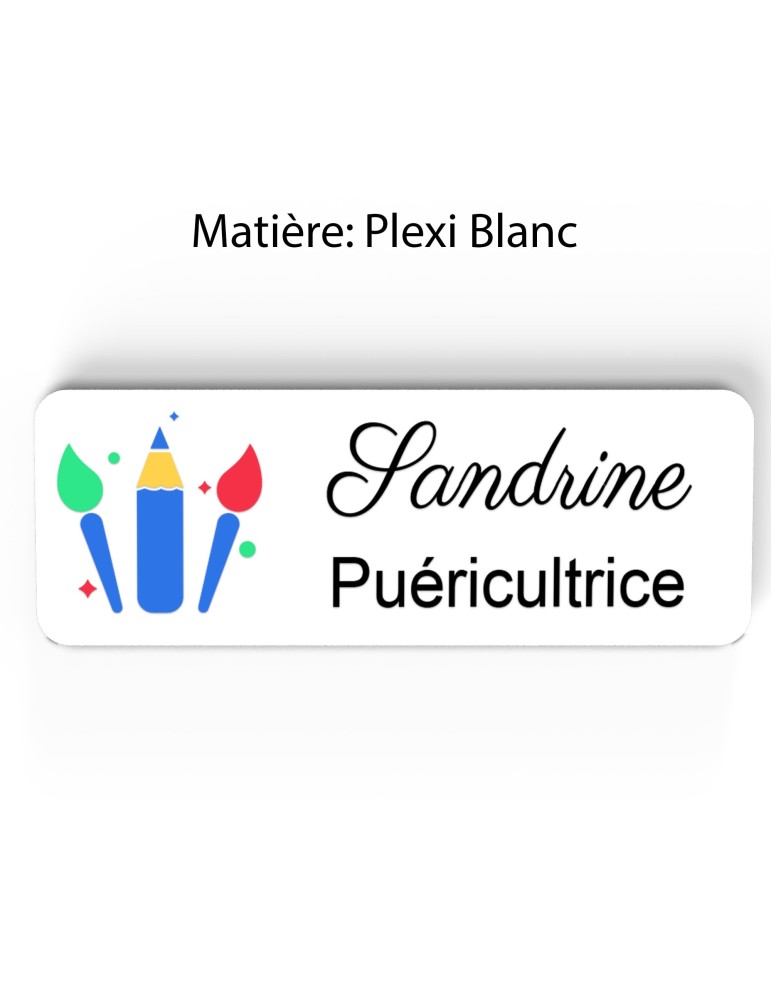 Badge Petite Enfance Personnalisé - Professionnel Crèche, Puéricultrice, Animatrice