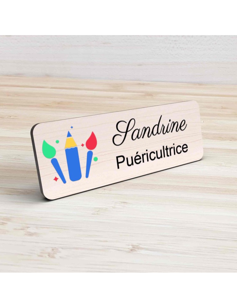 Badge Petite Enfance Personnalisé - Professionnel Crèche, Puéricultrice, Animatrice