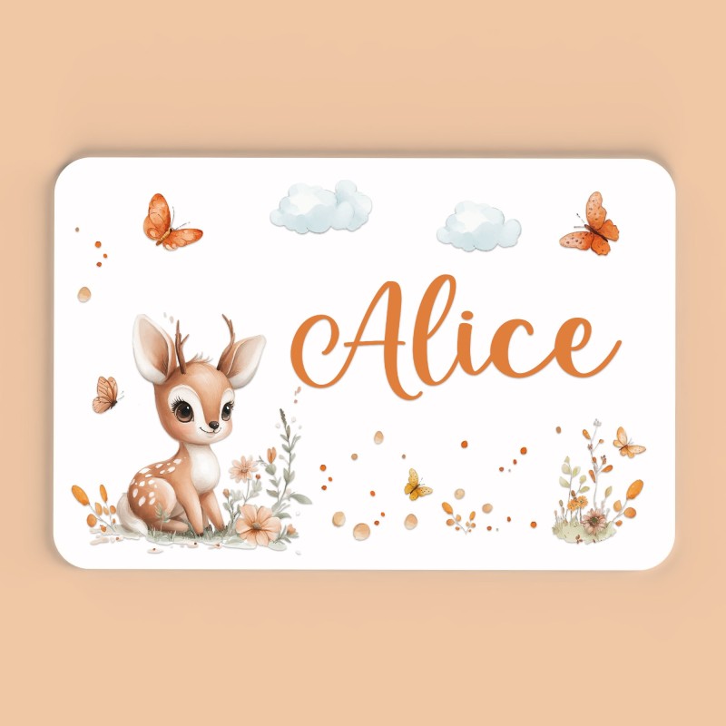 Plaque décorative Personnalisable intérieur extérieur thème biche nature, plaque de porte ou autre support
