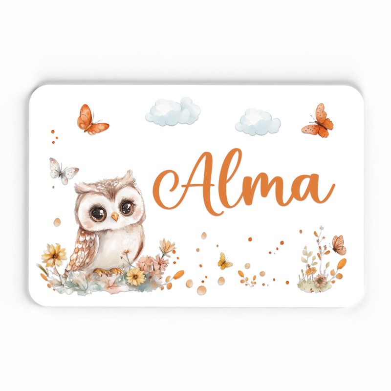 Plaque décorative Personnalisable intérieur extérieur thème forêt chouette