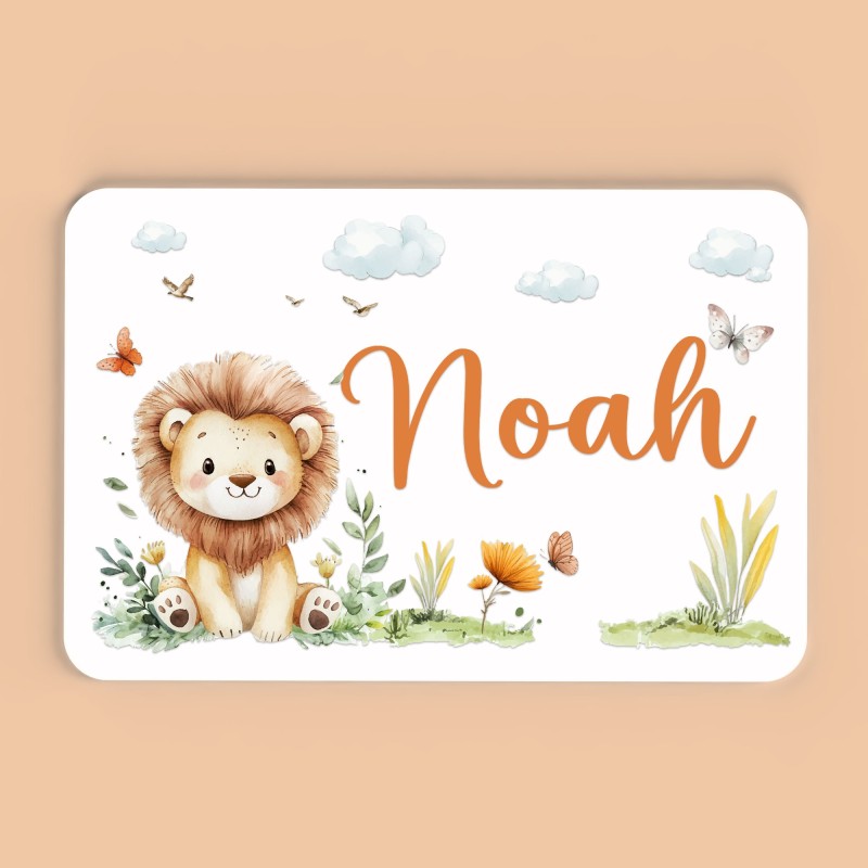 Plaque décorative Personnalisable intérieur extérieur thème savane lion, plaque de porte ou autre support