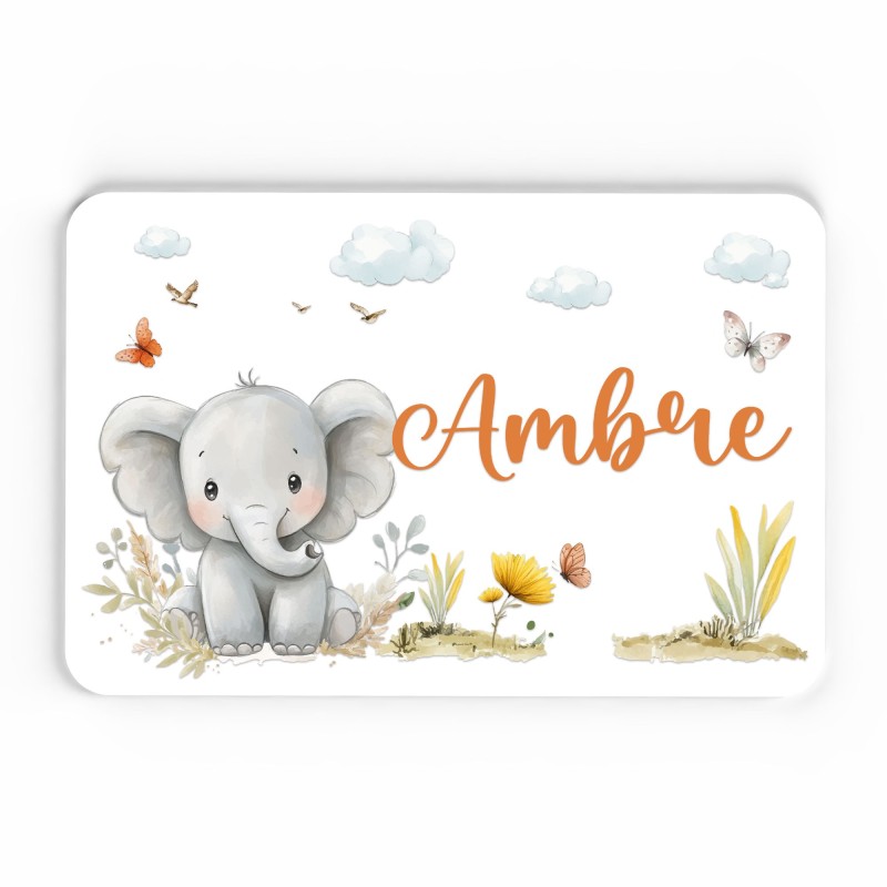 Plaque décorative Personnalisable intérieur extérieur thème savane éléphant